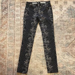 Corduroy Floral Patterned Pilcro & the Letterpress Serif Straight Leg Pants